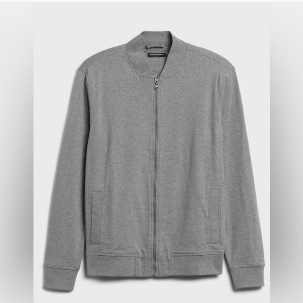 BANANA REPUBLIC Bomber Jacket Luxe Touch Performance Gray NEW‼️